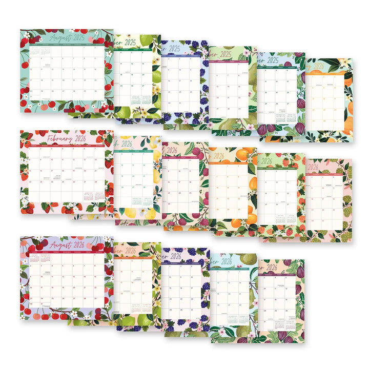 Fruit & Flora Magnetic Monthly Pad Calendar (Aug 2025 - Dec 2026)