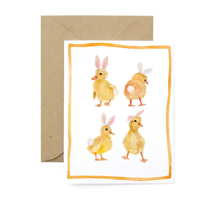 Easter Bunny Ducks Greeting Card