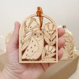 Owl Wooden Arch Ornament