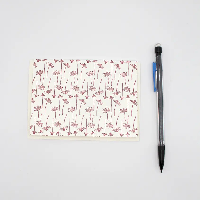 Linear Floral Small Note Cards - Set of 6