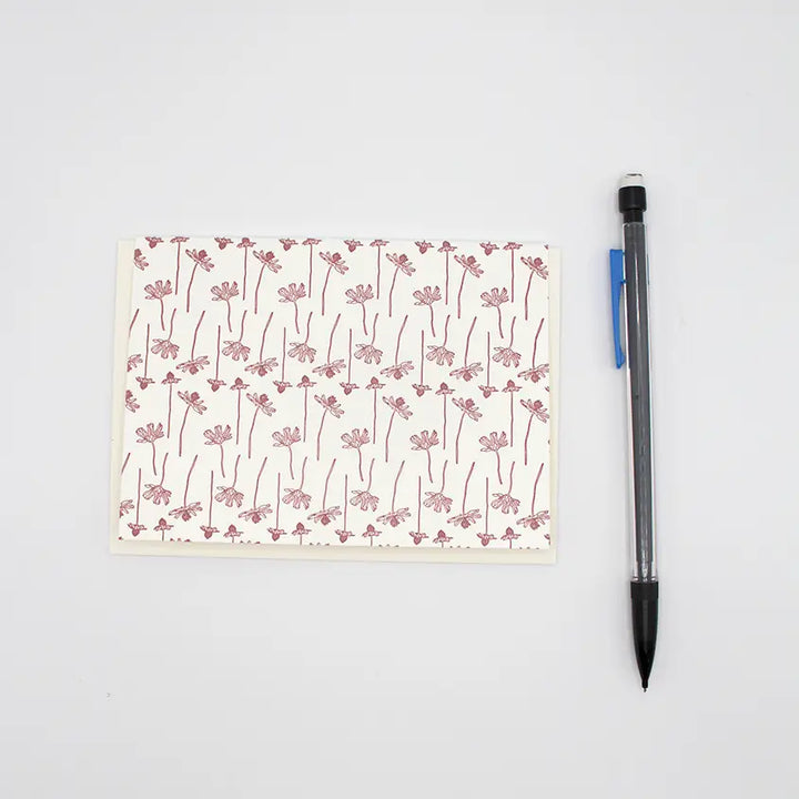 Linear Floral Small Note Cards - Set of 6