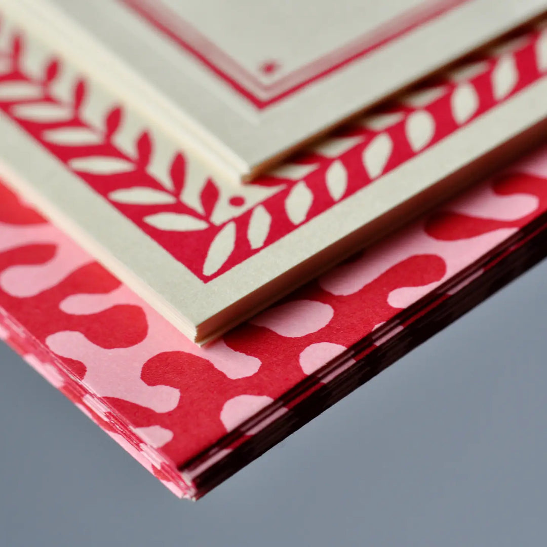 Set of Notecards and Envelopes Kelp Raspberry Ripple