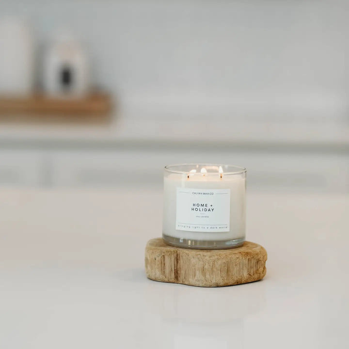Home + Holiday - Clear Glass Tumbler Soy Candle
