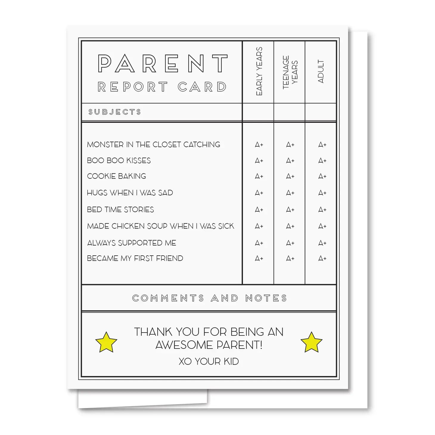 Parent Report Card
