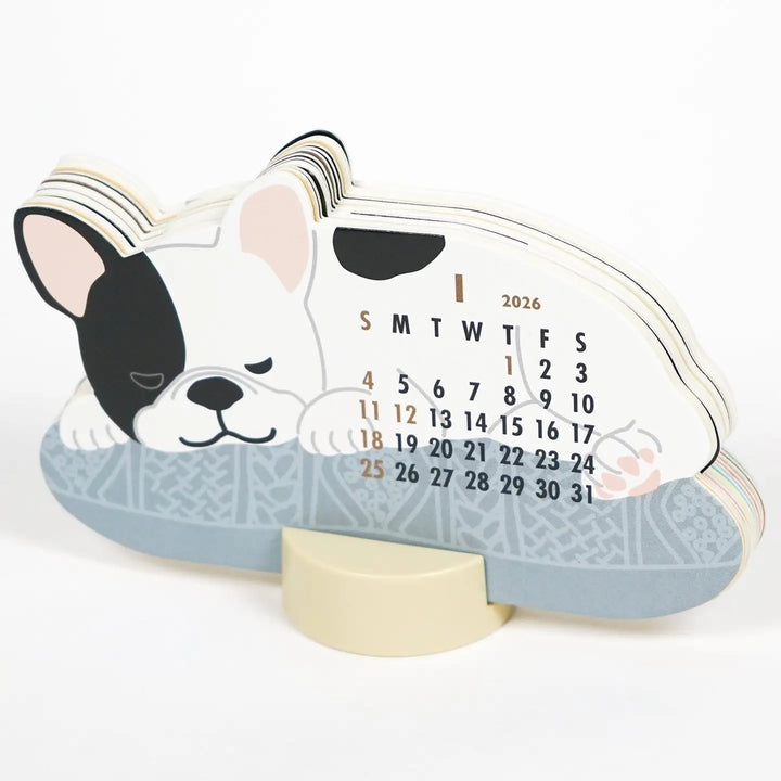 Die-Cut French Bulldog Calendar 2026