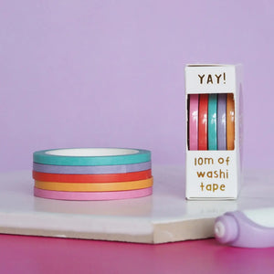 Mini Rainbow Thin Washi Tape Set