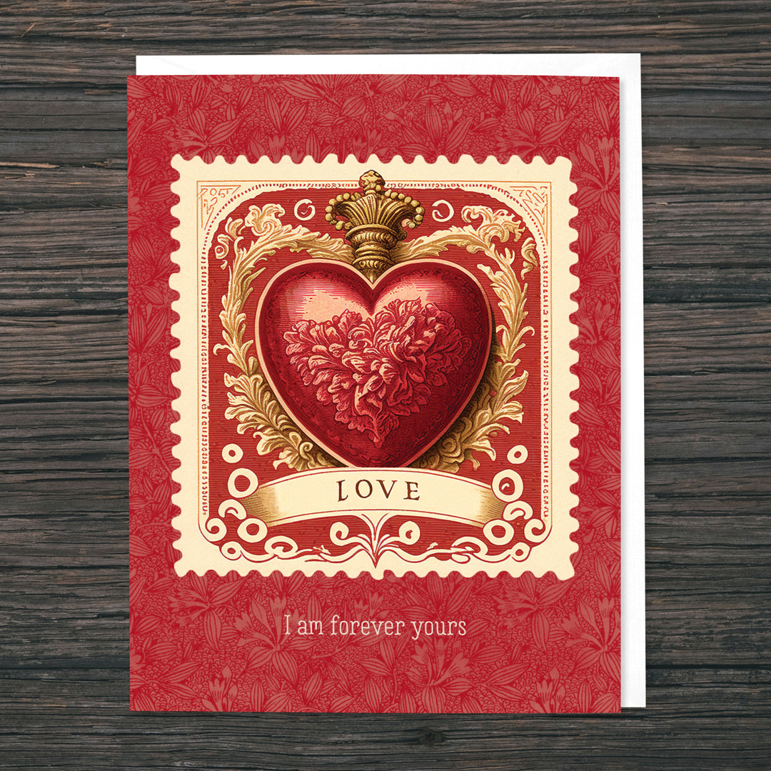 Forever Yours Postage Stamp Love Card
