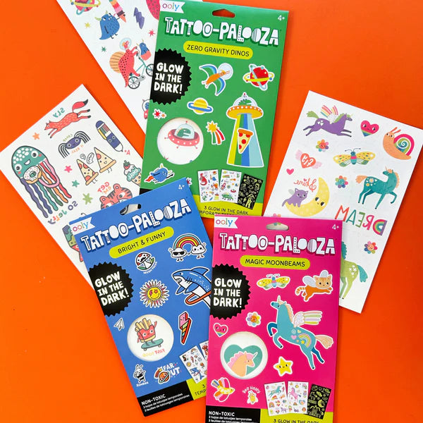 Tattoo-Palooza Glow in the Dark Temporary Tattoos - Bright & Funny
