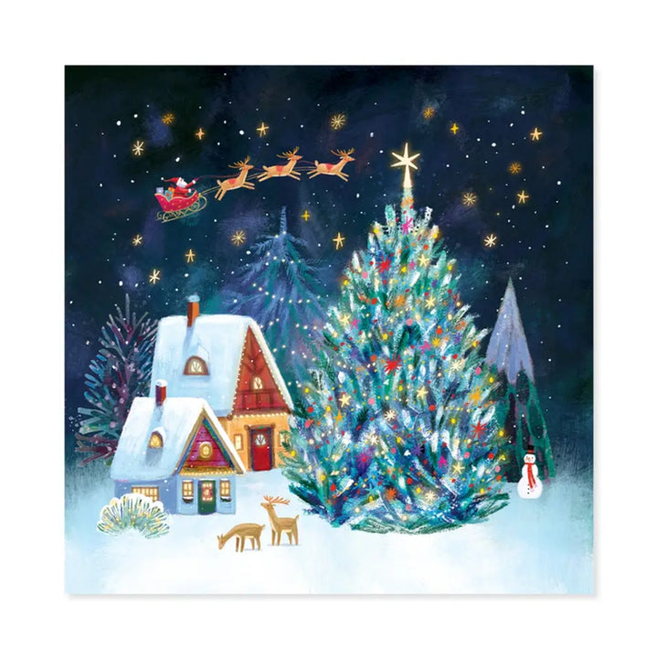 Light-up Nighttime Glowing Village Christmas Pop-up Card