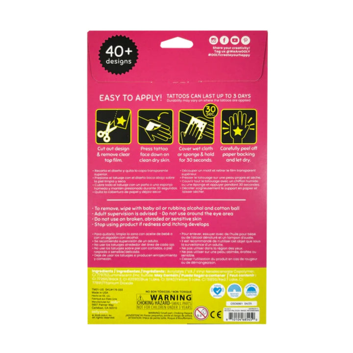 Tattoo-Palooza Glow in the Dark Temporary Tattoos - Magic Moonbeams