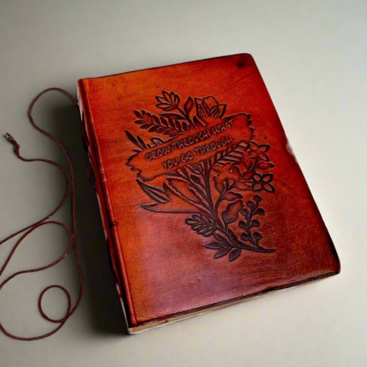 "Grow Through What You Go Through" Leather Journal
