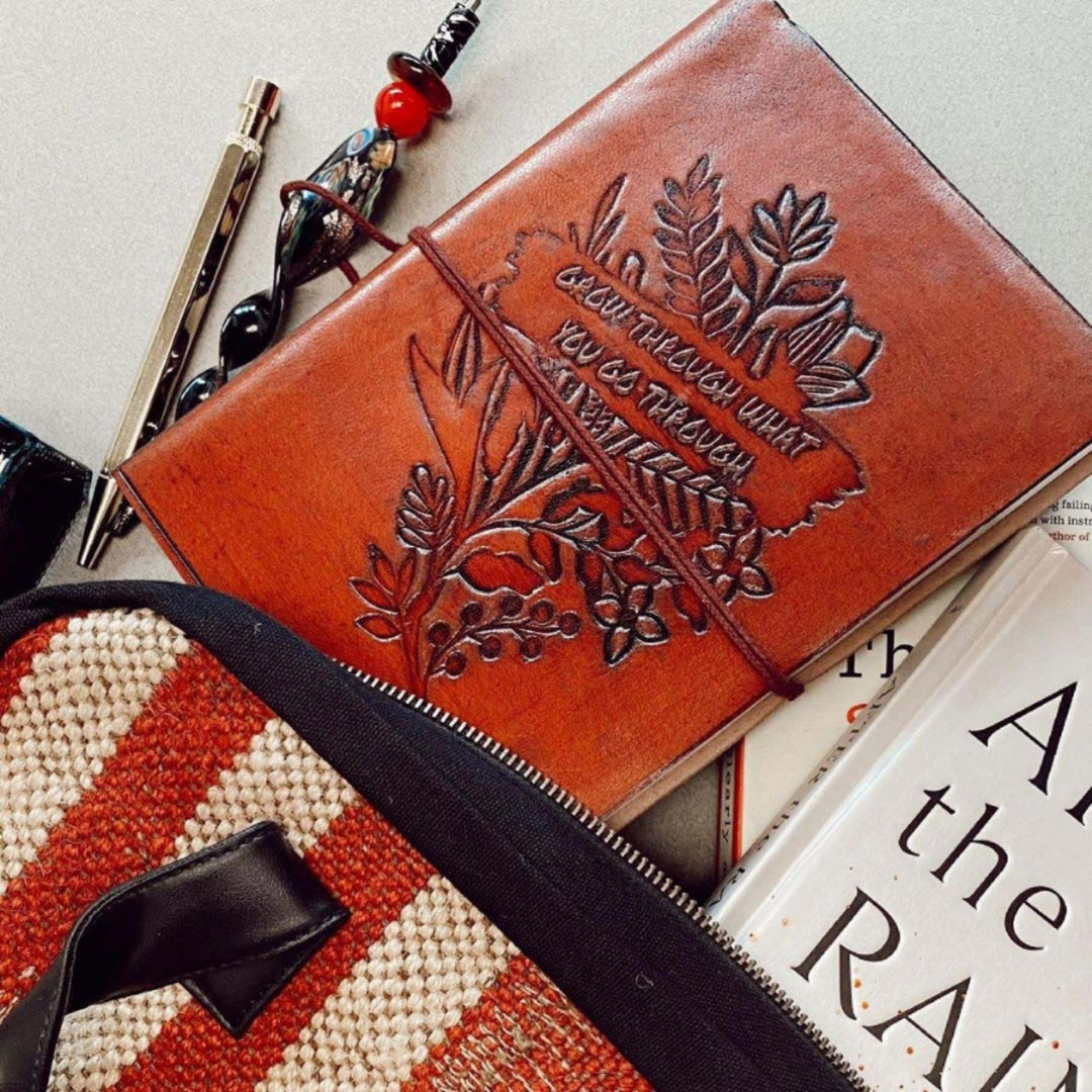"Grow Through What You Go Through" Leather Journal