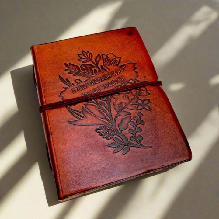 "Grow Through What You Go Through" Leather Journal