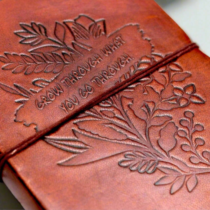 "Grow Through What You Go Through" Leather Journal