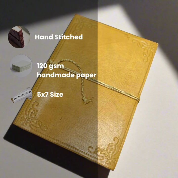 Compact 5x7 Art Deco Leather Journal