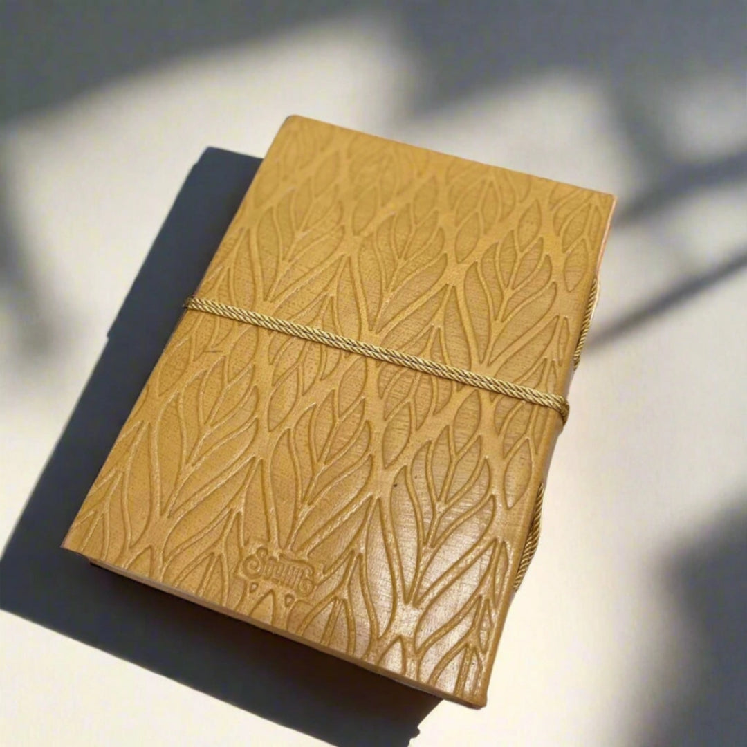 Compact 5x7 Art Deco Leather Journal