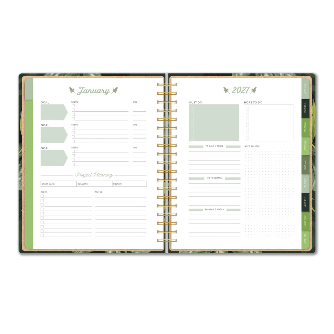 2027 Greenery High Note Deluxe Hardcover Planner
