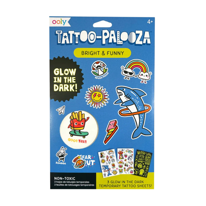 Tattoo-Palooza Glow in the Dark Temporary Tattoos - Bright & Funny