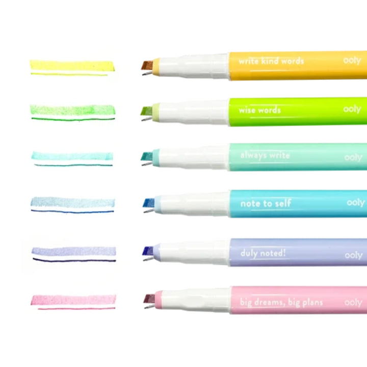 Noted!: 2-in-1 Micro Fine Tip Pen + Highlighter (Set of 6)