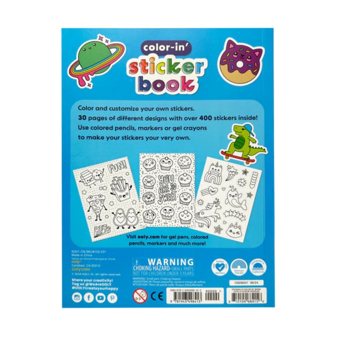 Stickiville Color-In' Sticker Book: Cute-A-Licious Doodles