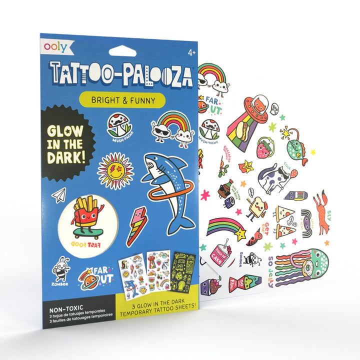 Tattoo-Palooza Glow in the Dark Temporary Tattoos - Bright & Funny
