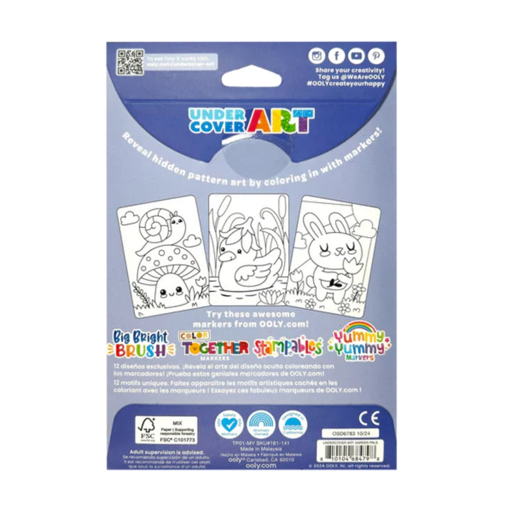 Undercover Art Hidden Pattern Coloring Activity Art Cards - Garden Pals