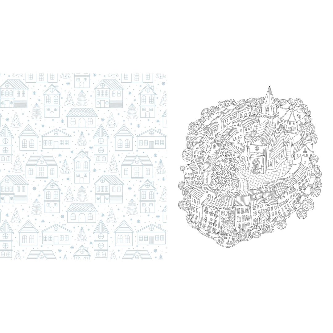 Christmas in the Village Coloring Book