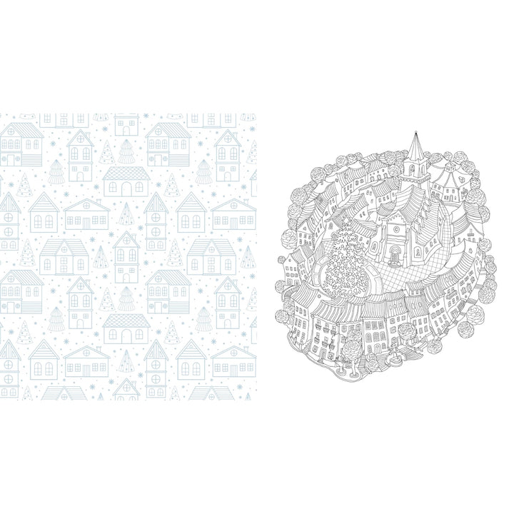 Christmas in the Village Coloring Book