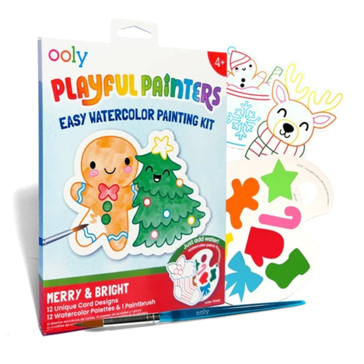 Playful Painters: Easy Watercolor Painting Kit - Merry & Bright