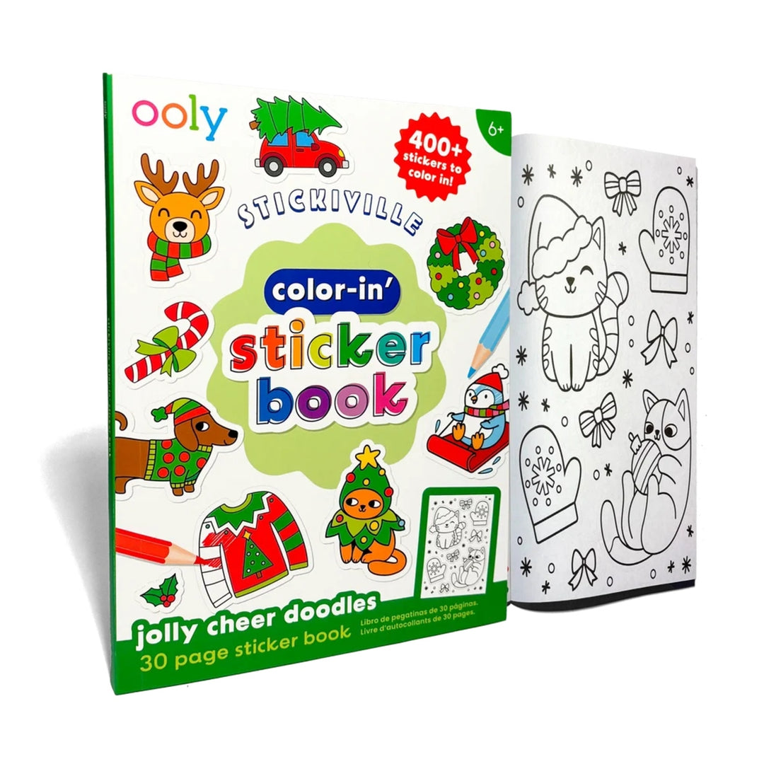 Stickiville Color-In' Sticker Book: Jolly Cheer Doodles