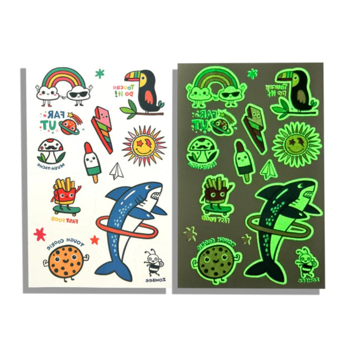 Tattoo-Palooza Glow in the Dark Temporary Tattoos - Bright & Funny
