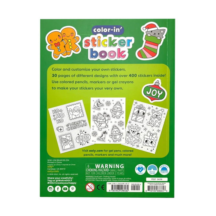 Stickiville Color-In' Sticker Book: Jolly Cheer Doodles