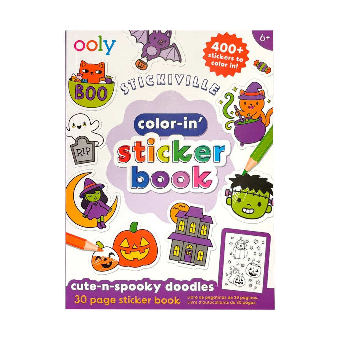 Stickiville Color-In' Sticker Book: Cute-N-Spooky Doodles