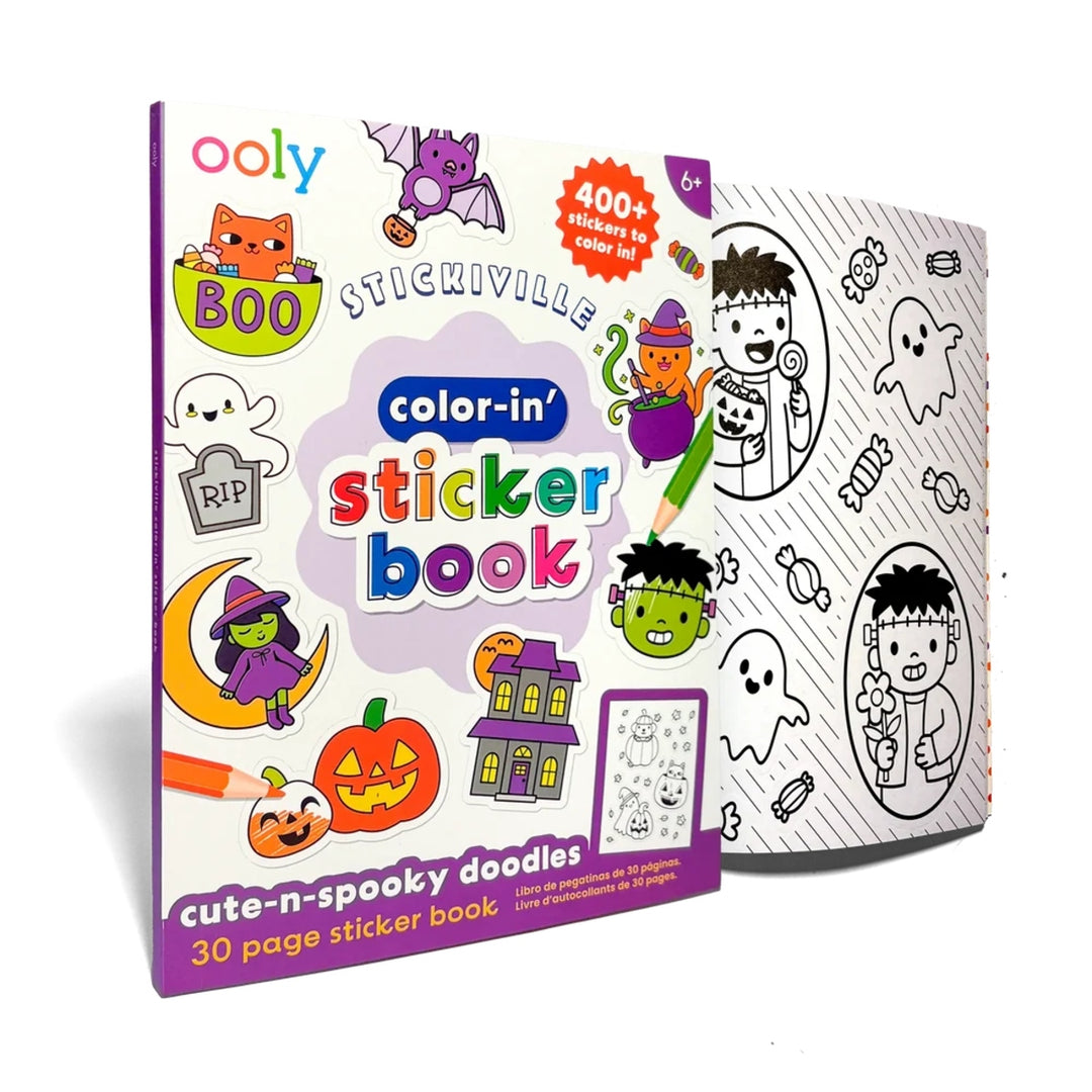 Stickiville Color-In' Sticker Book: Cute-N-Spooky Doodles