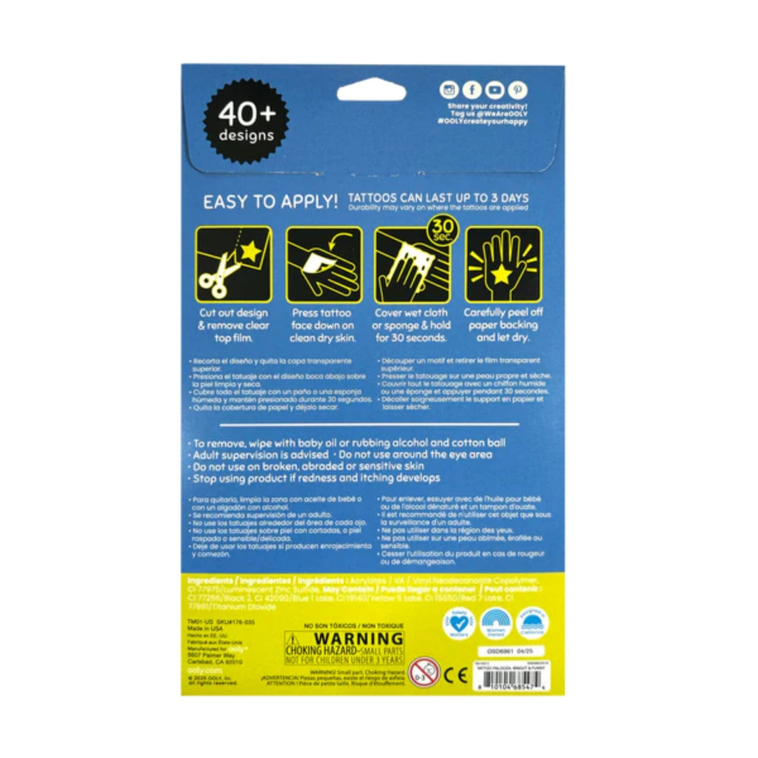 Tattoo-Palooza Glow in the Dark Temporary Tattoos - Bright & Funny