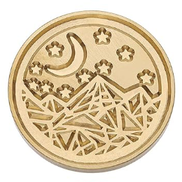 Wax Seal Stamp - Crescent Moon, Stars and Geometric Mountain