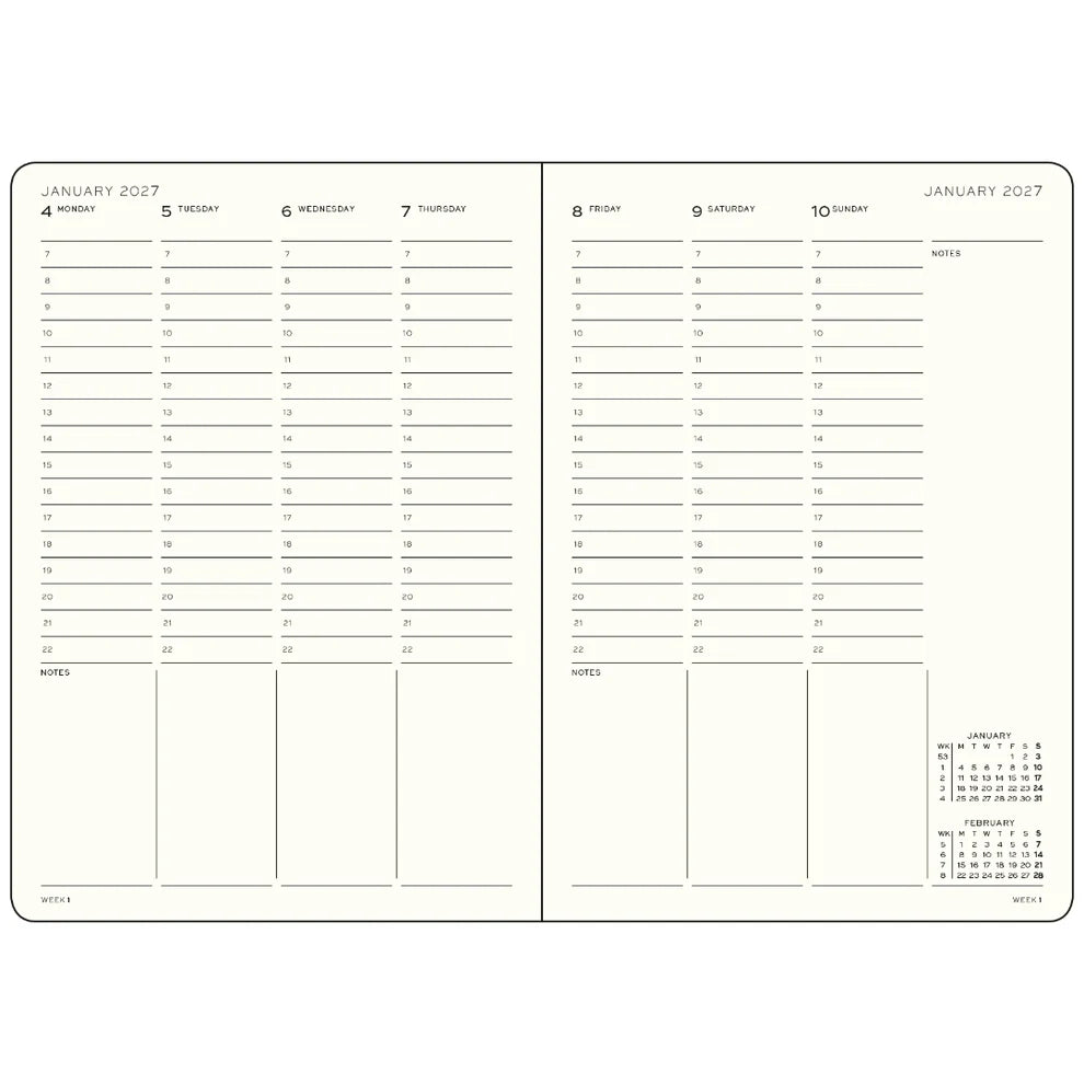 Leuchtturm Week Planner - A5 Hardcover (Jan-Dec 2027)