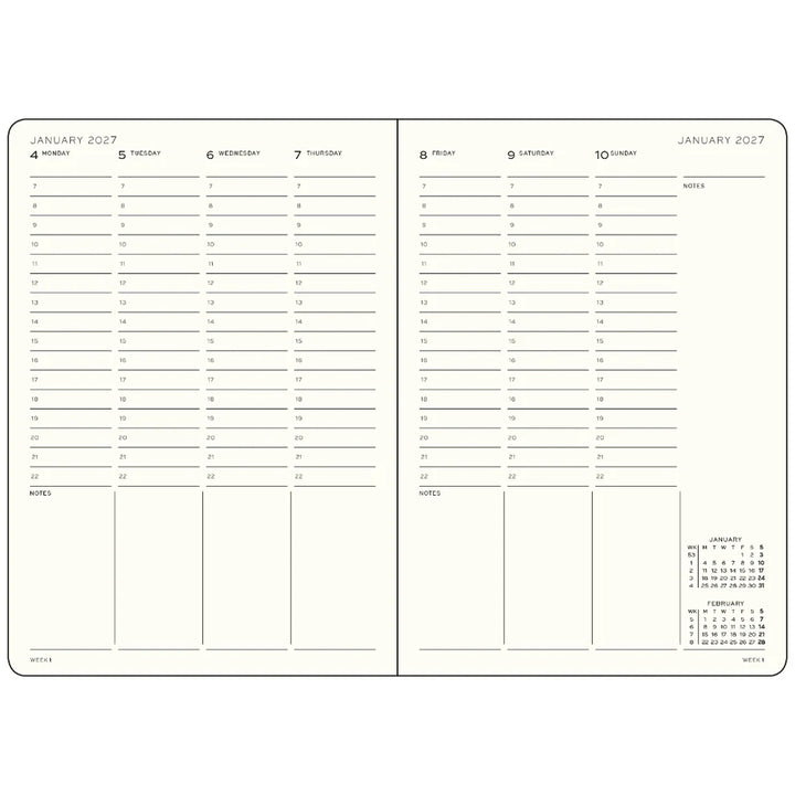 Leuchtturm Week Planner - A5 Hardcover (Jan-Dec 2027)