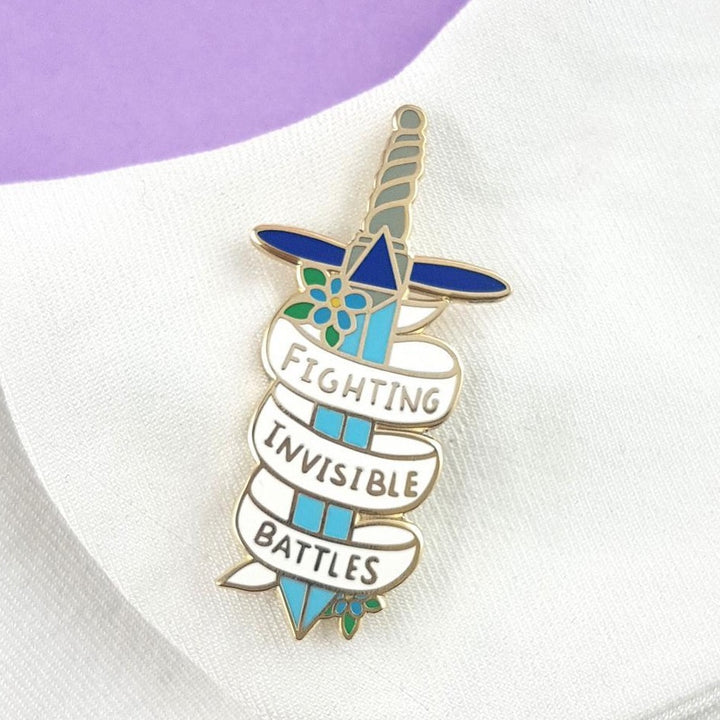 Fighting Invisible Battles Enamel Pin
