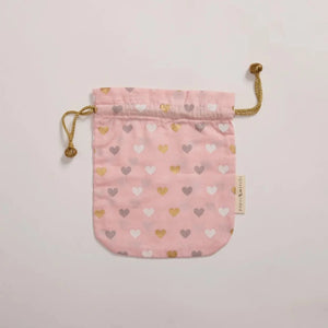 Fabric Gift Bag - Pink Hearts