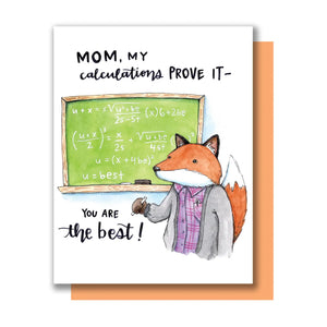 Fox Mom Calculations Mother's Day Card