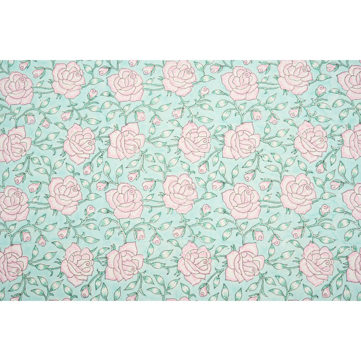 Hand Block Printed Gift Wrap Sheets - Jaipur Rose Blush (Roll)