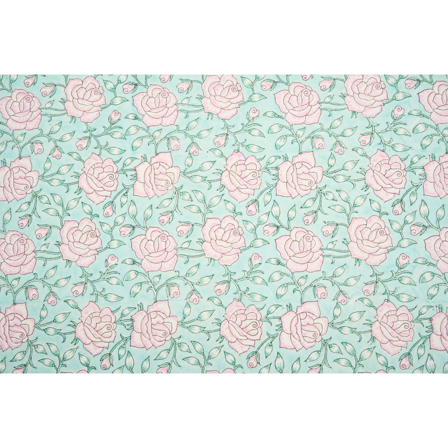Hand Block Printed Gift Wrap Sheets - Jaipur Rose Blush (Roll)