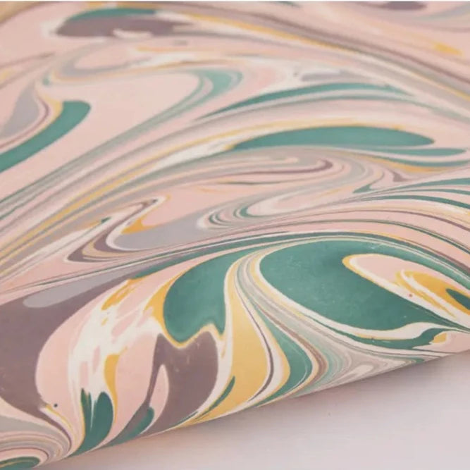 Hand Marbled Gift Wrap Sheets - Rose Quartz (Roll)
