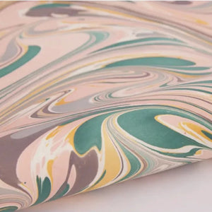Hand Marbled Gift Wrap Sheets - Rose Quartz (Roll)