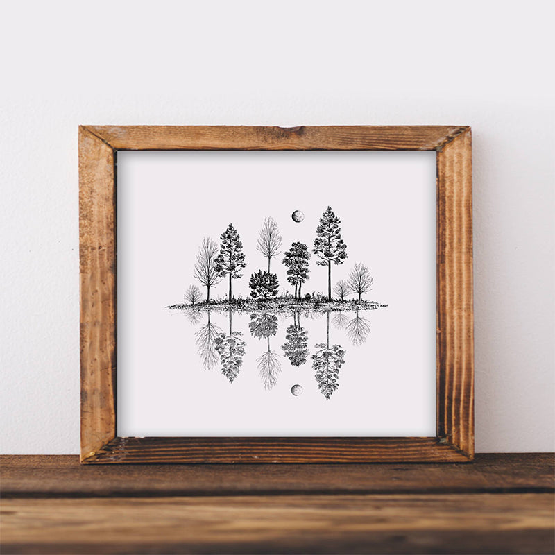 Tree Reflections Art Print - 8" x 10"