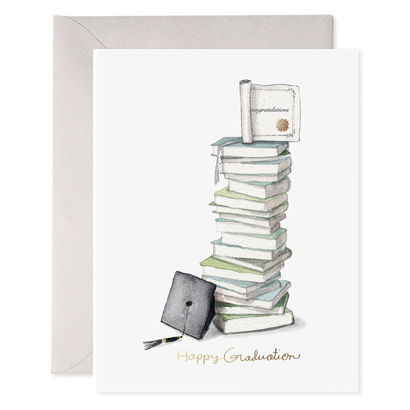 Grad Book Stack Card