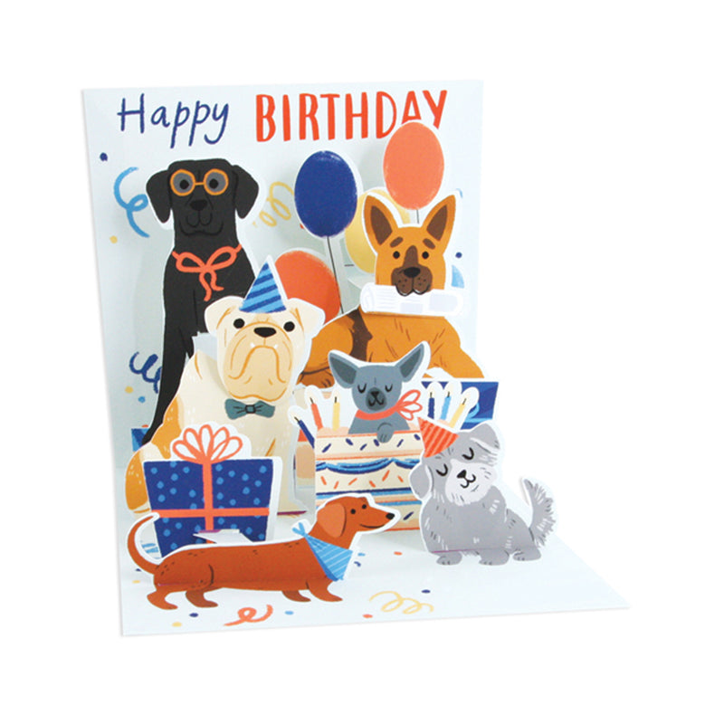 Woof Party Treasures Light-up Pop-up Card