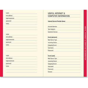 Internet Address & Password Logbook - Black