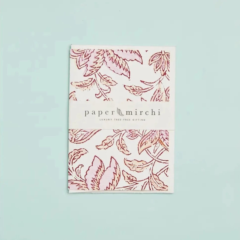 Hand Block Printed Greeting Card - Bouquet Blossom